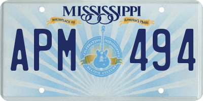 MS license plate APM494