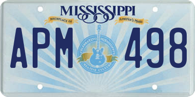 MS license plate APM498