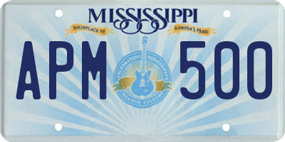 MS license plate APM500