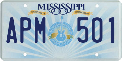 MS license plate APM501