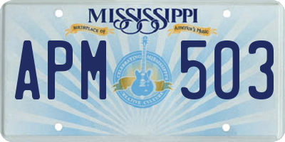 MS license plate APM503