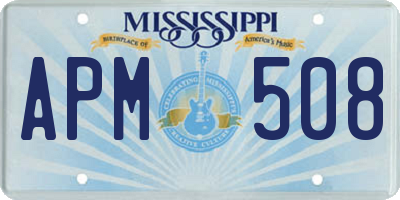 MS license plate APM508
