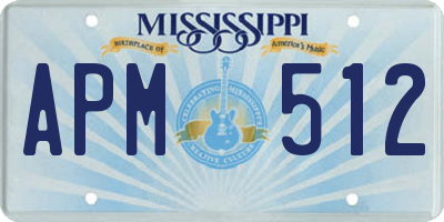 MS license plate APM512