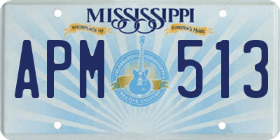 MS license plate APM513