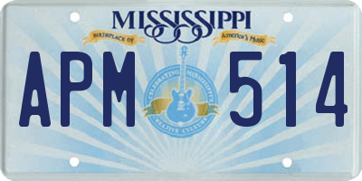 MS license plate APM514
