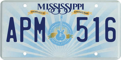 MS license plate APM516