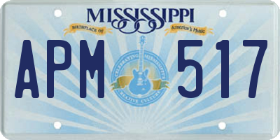 MS license plate APM517