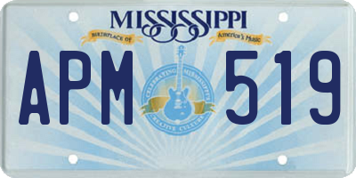 MS license plate APM519