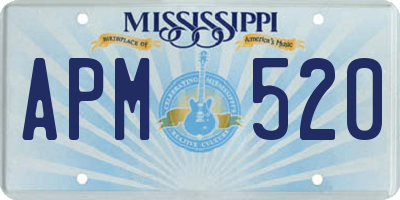 MS license plate APM520