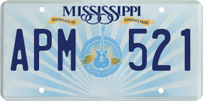 MS license plate APM521