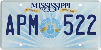 MS license plate APM522