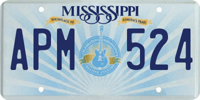 MS license plate APM524
