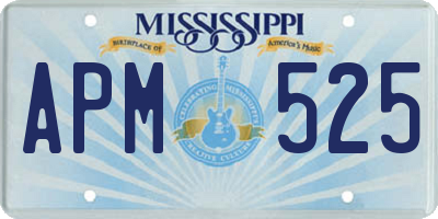 MS license plate APM525