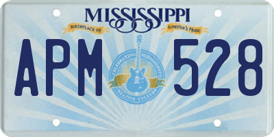 MS license plate APM528