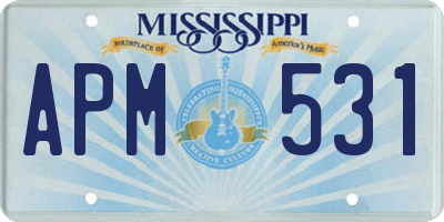 MS license plate APM531