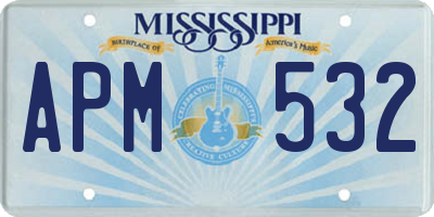 MS license plate APM532