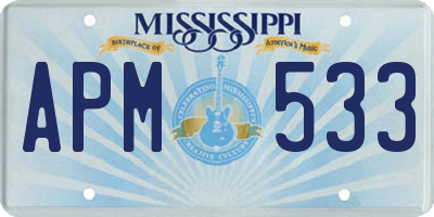 MS license plate APM533