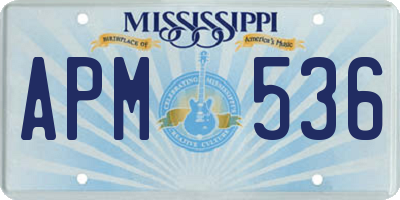 MS license plate APM536