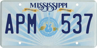 MS license plate APM537