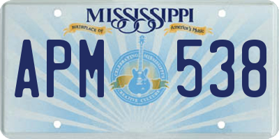 MS license plate APM538
