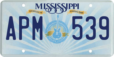 MS license plate APM539
