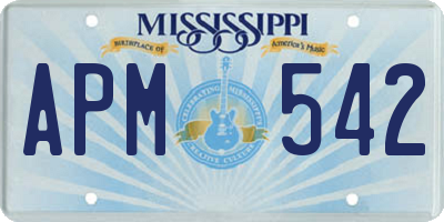 MS license plate APM542