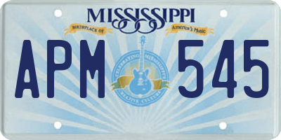 MS license plate APM545