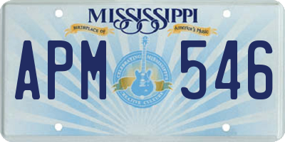 MS license plate APM546