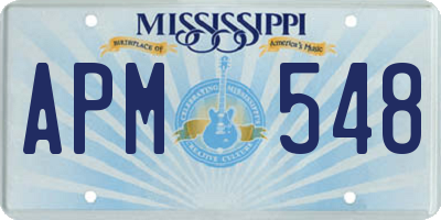 MS license plate APM548