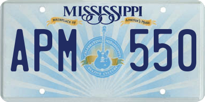 MS license plate APM550