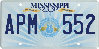 MS license plate APM552