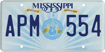 MS license plate APM554