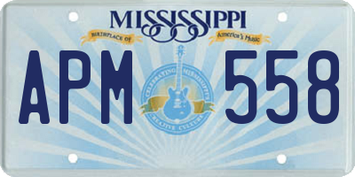 MS license plate APM558