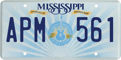 MS license plate APM561