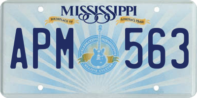 MS license plate APM563