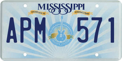 MS license plate APM571