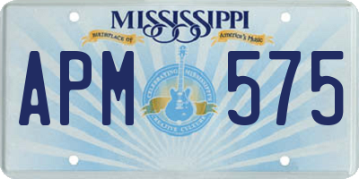 MS license plate APM575
