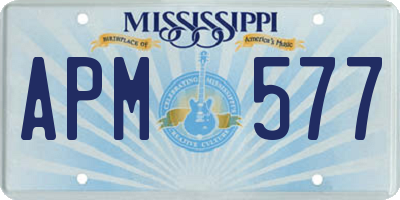 MS license plate APM577