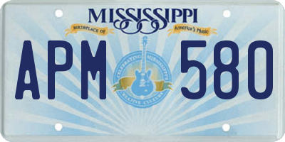 MS license plate APM580