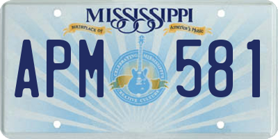 MS license plate APM581