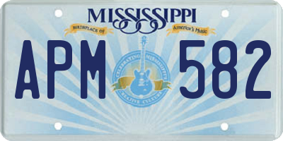 MS license plate APM582