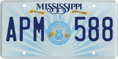 MS license plate APM588
