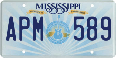 MS license plate APM589