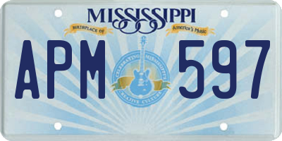 MS license plate APM597