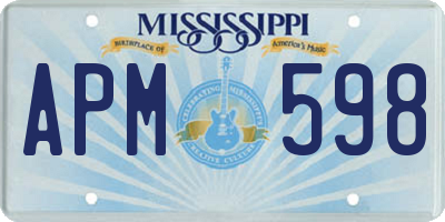MS license plate APM598