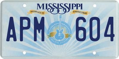 MS license plate APM604