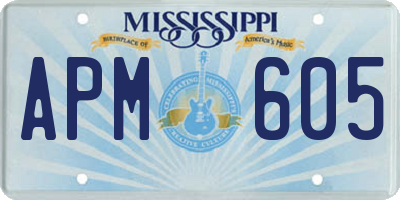 MS license plate APM605