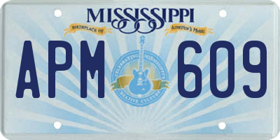 MS license plate APM609
