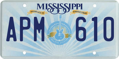 MS license plate APM610