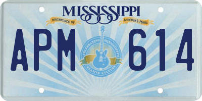 MS license plate APM614